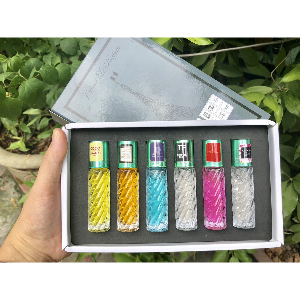 SET 6 CHAI NƯỚC HOA MINI 6ml, ĐỦ MÙI HƯƠNG PHÙ HỢP CHO CẢ NAM VÀ NỮ