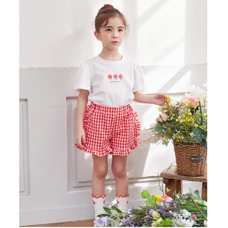 Quần short bèo Bebezoo họa tiết caro cho bé BEB2PT109