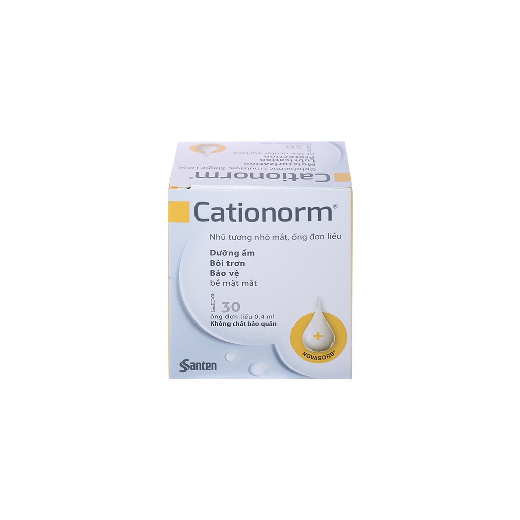 Cationorm - Nhũ tương nhỏ mắt / nước mắt nhân tạo giúp dưỡng ẩm, bảo vệ, trơn mắt cho người mắt khô, dùng kính áp tròng