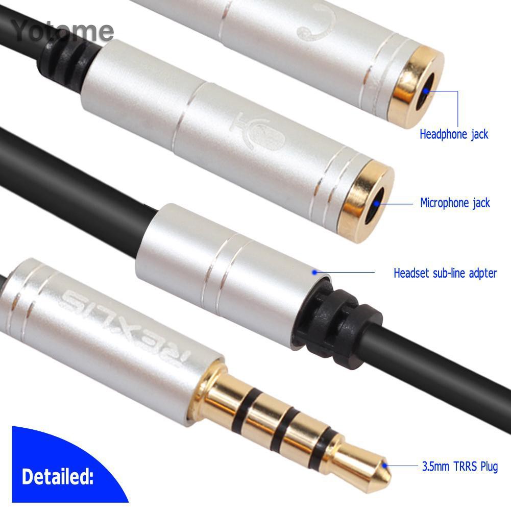 Cáp Chia Tai Nghe 3.5mm + Mic Cho Điện Thoại / Máy Tính Bảng