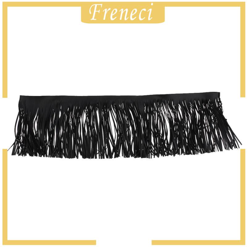 Dải Dây Tua Rua Màu Đen Giả Da 1 Yard Dùng Trang Trí Quần Áo DIY