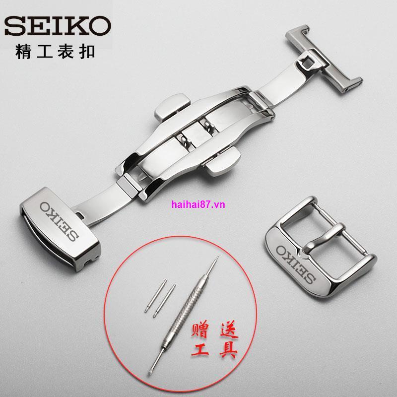 Dây Đeo Đồng Hồ Khóa Đôi Bằng Thép Cao Cấp Cho Seiko
