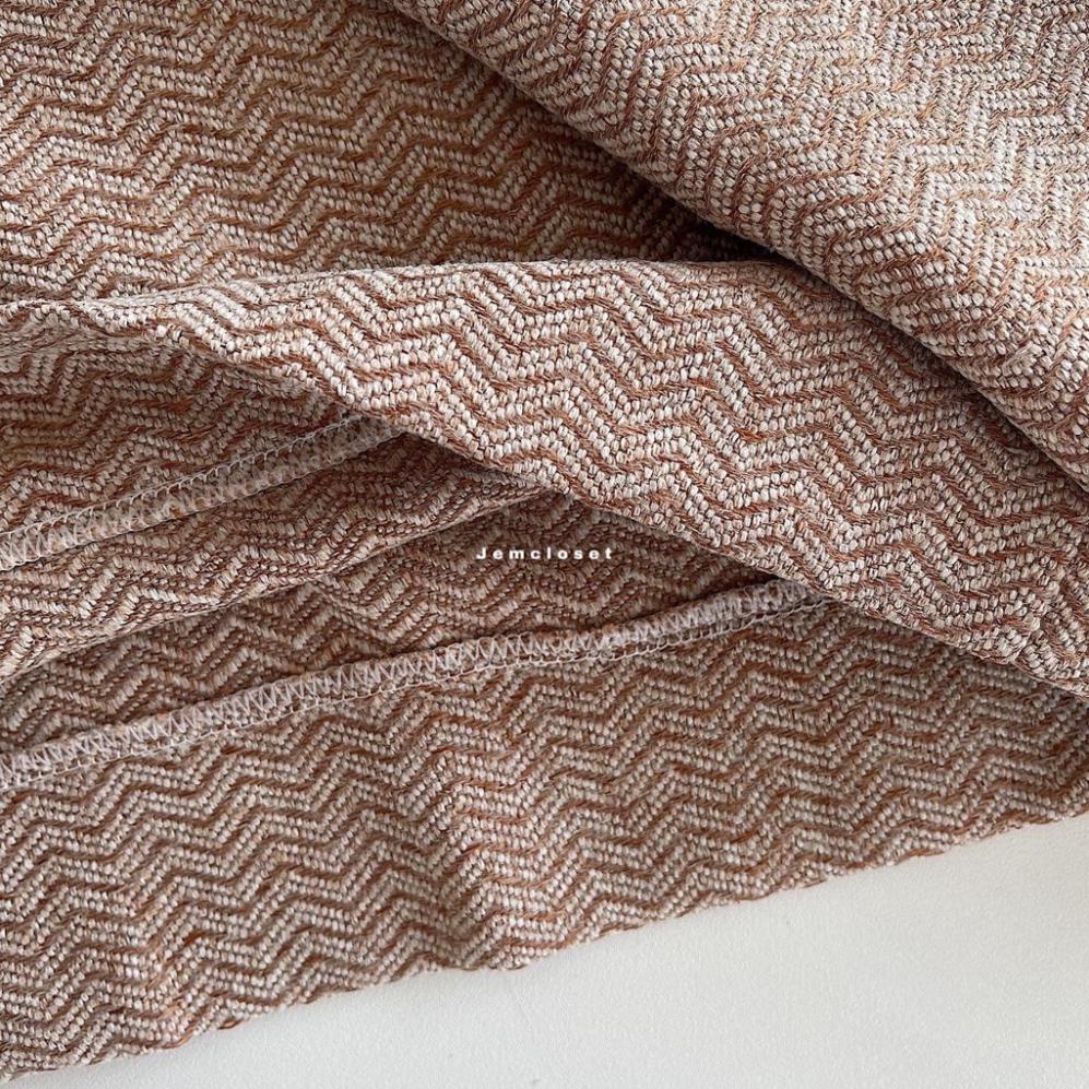 Set Áo Khoác Dạ Tweed Kèm Chân Váy Ngắn Nữ KAMIN Nút Bấm Form Rộng Basic Hàn Quốc Siêu Xinh 3 Màu Be Xanh Đen 7185 BM