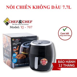 NỒI CHIÊN KHÔNG DẦU CHEF&amp;CHEF 7,7L vs 6,5L và 5,5L BẢO HÀNH 12 THÁNG (Shopgiadung102)