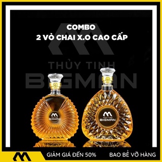 Vỏ chai xo cao cấp kiểu dáng vỏ chai rượu ngoại nắp đúc nguyên khối cb-m3509 - bigmanstore