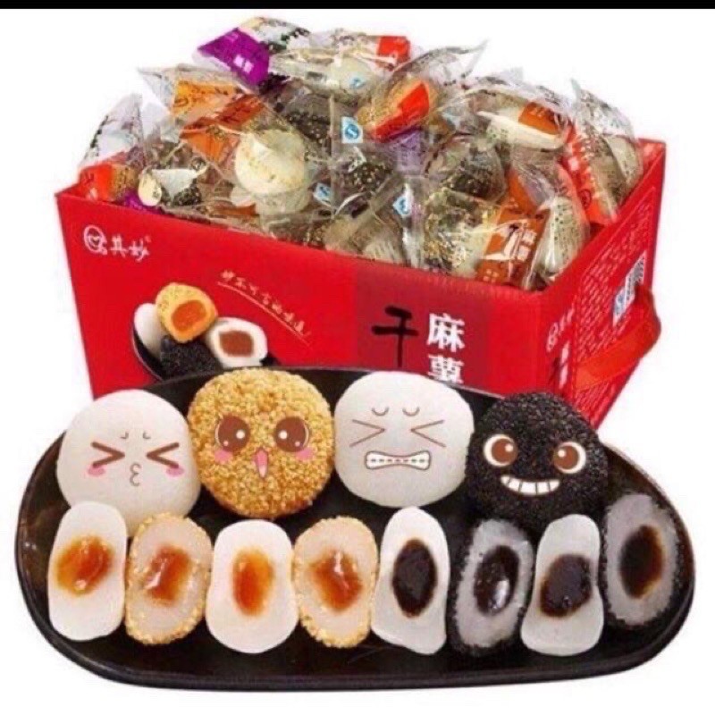 Một thùng bánh Mochi mini có nhân mix đủ 4 vị như hình Đài Loan thùng 2kg