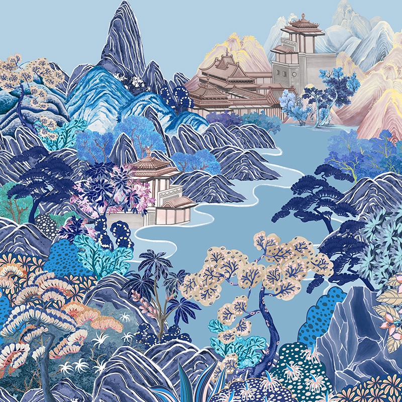 MAH Túi đeo vai Túi tote du lịch sức chứa lớn thiết kế in cảnh núi