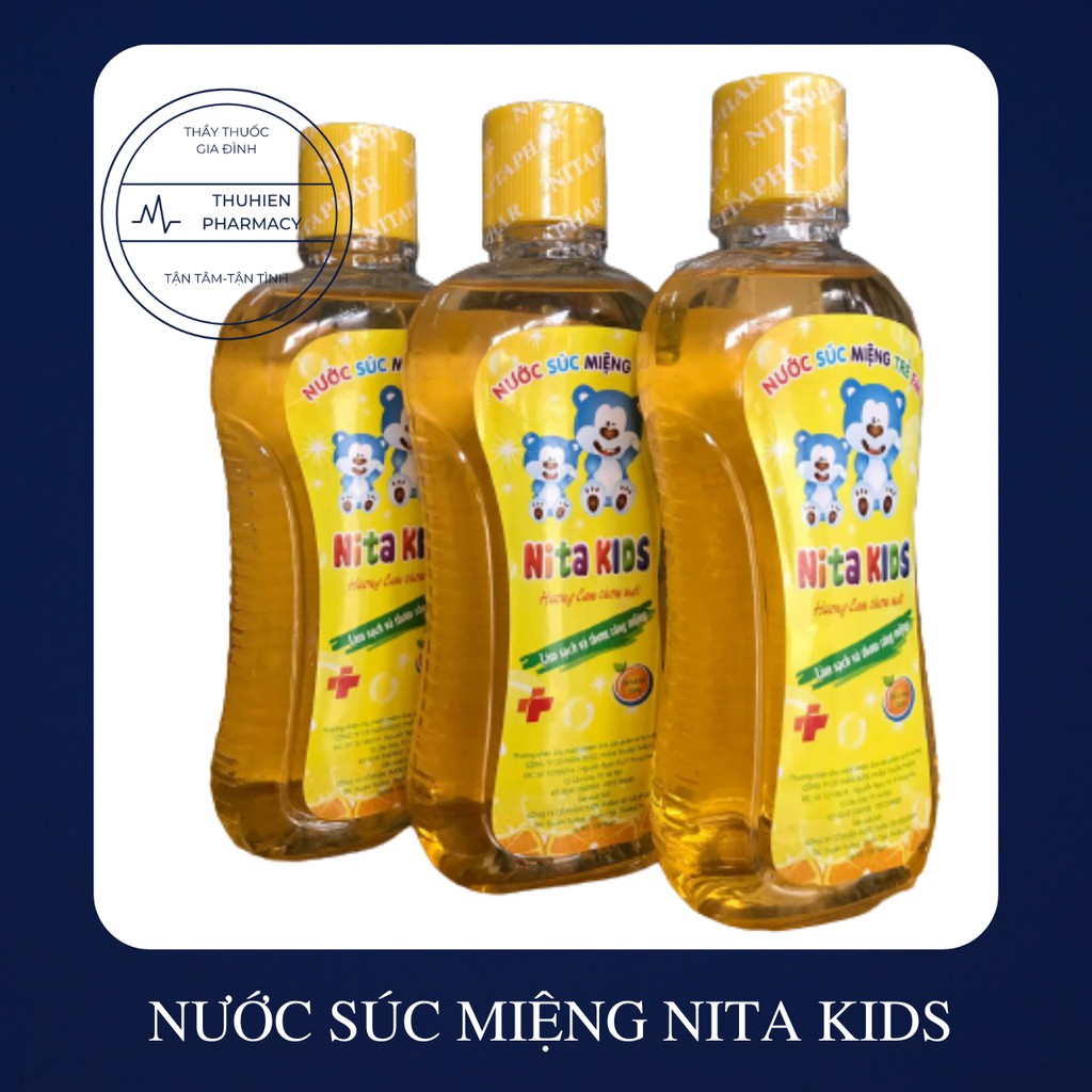 Nước súc miệng trẻ em NITA KIDS (không cay) làm sạch và thơm miệng (chai 250ml)