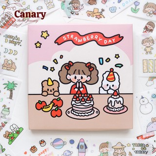 Set 10 tấm hình dán sticker cute tách lẻ trang trí sổ tay
