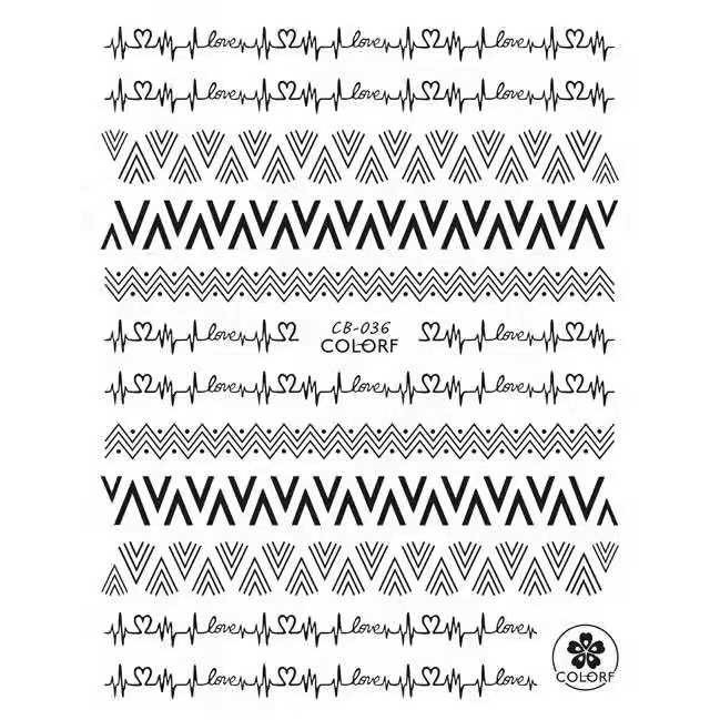 Sticker dán móng nhịp tim đen