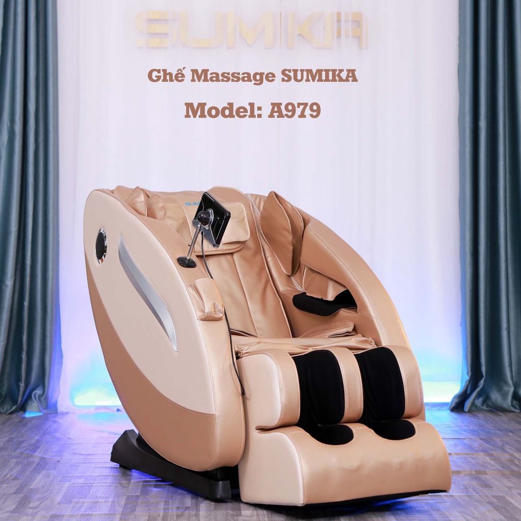 Ghế Massage Toàn Thân SUMIKA A979 - Điều Khiển Giọng Nói Tiếng Việt - Chuyên Sâu Cho Cổ, Vai, Gáy, Lưng, Eo, Chân