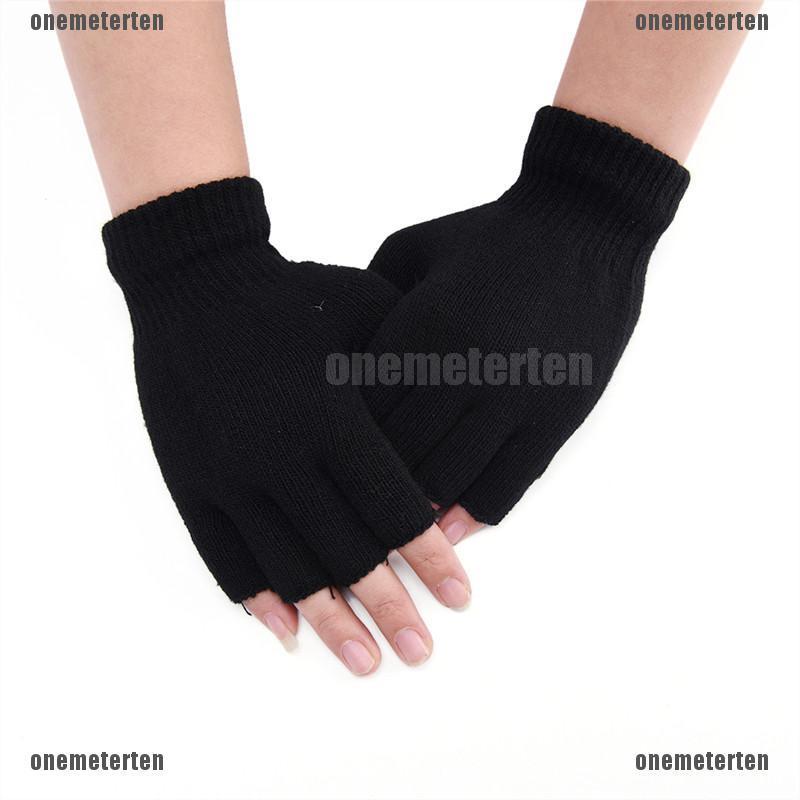 Găng tay len hở ngón đơn giản thời trang dành cho nam