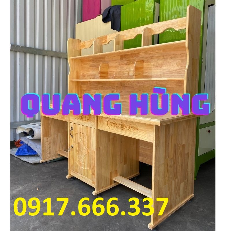 Bàn học sinh liền kề gỗ thông 1m6 dành cho bé cao cấp học tại nhà | BigBuy360 - bigbuy360.vn