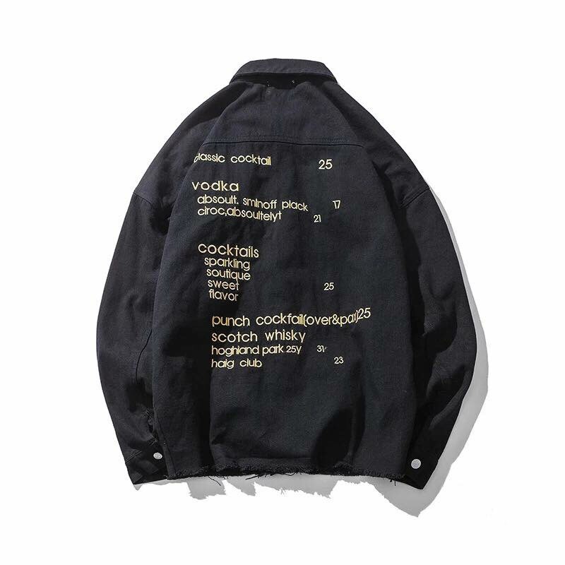 ÁO KHOÁC JEAN NAM IN CHỮ MÀU VÀNG NỔI BẬT SAU LƯNG MATA Sport