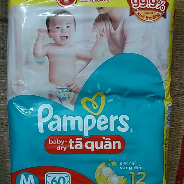 Bỉm quần Pampers size M 60 miếng