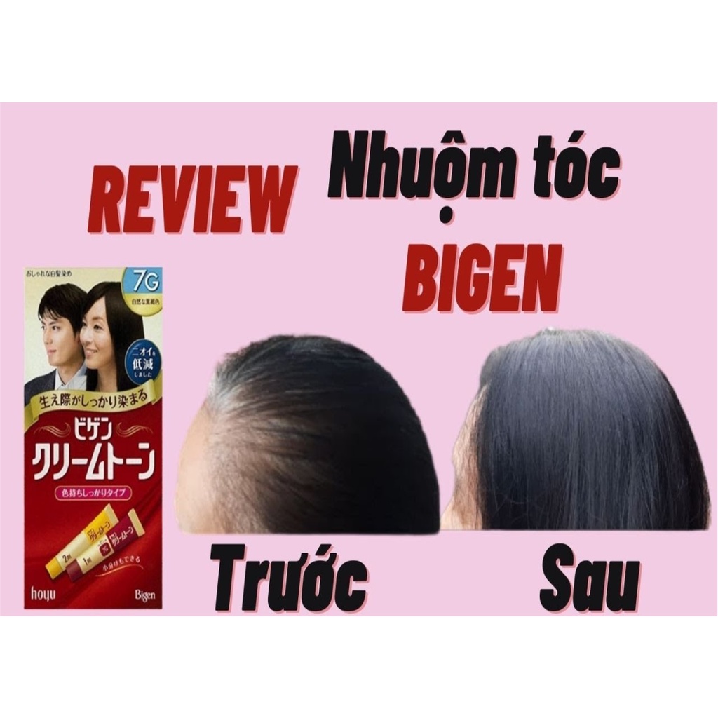 Thuốc nhuộm tóc thảo dược Bigen Nhật Bản nhuộm tóc phủ bạc lên màu chuẩn bền màu
