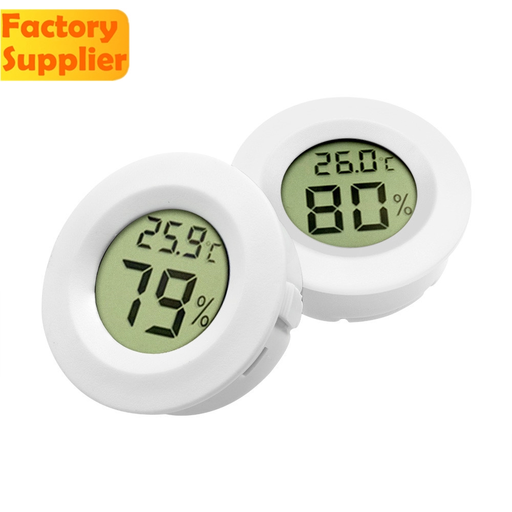 Máy đo nhiệt độ/ độ ẩm mini PCBFUN hình tròn màn hình LCD tiện lợi