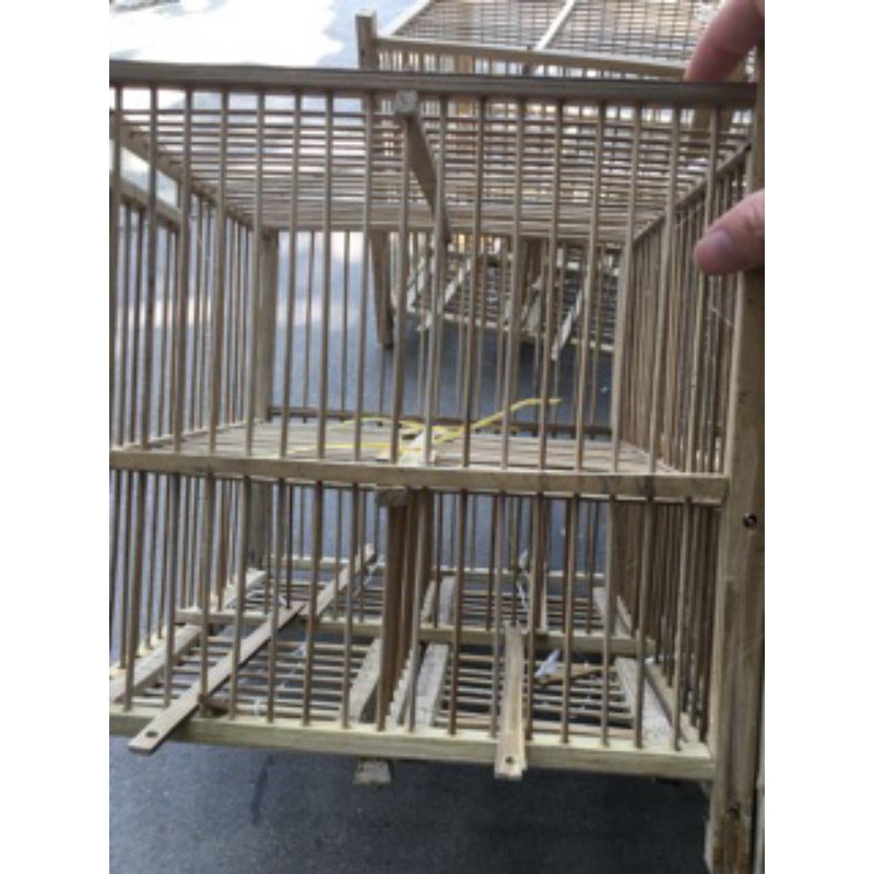 Lồng bẫy chim khuyên tre 2 cửa siêu nhạy