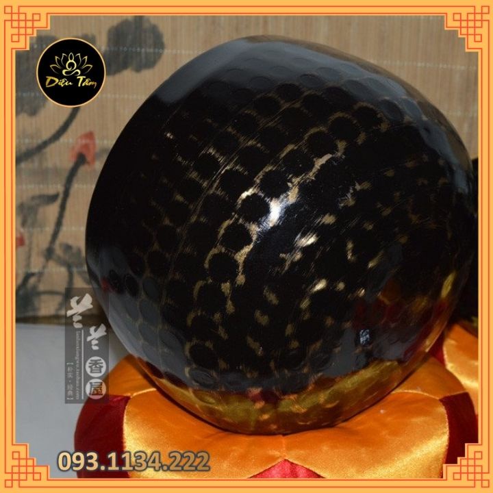 Chuông mõ tụng kinh Phật gia trì Đài Loan 4 inch đen
