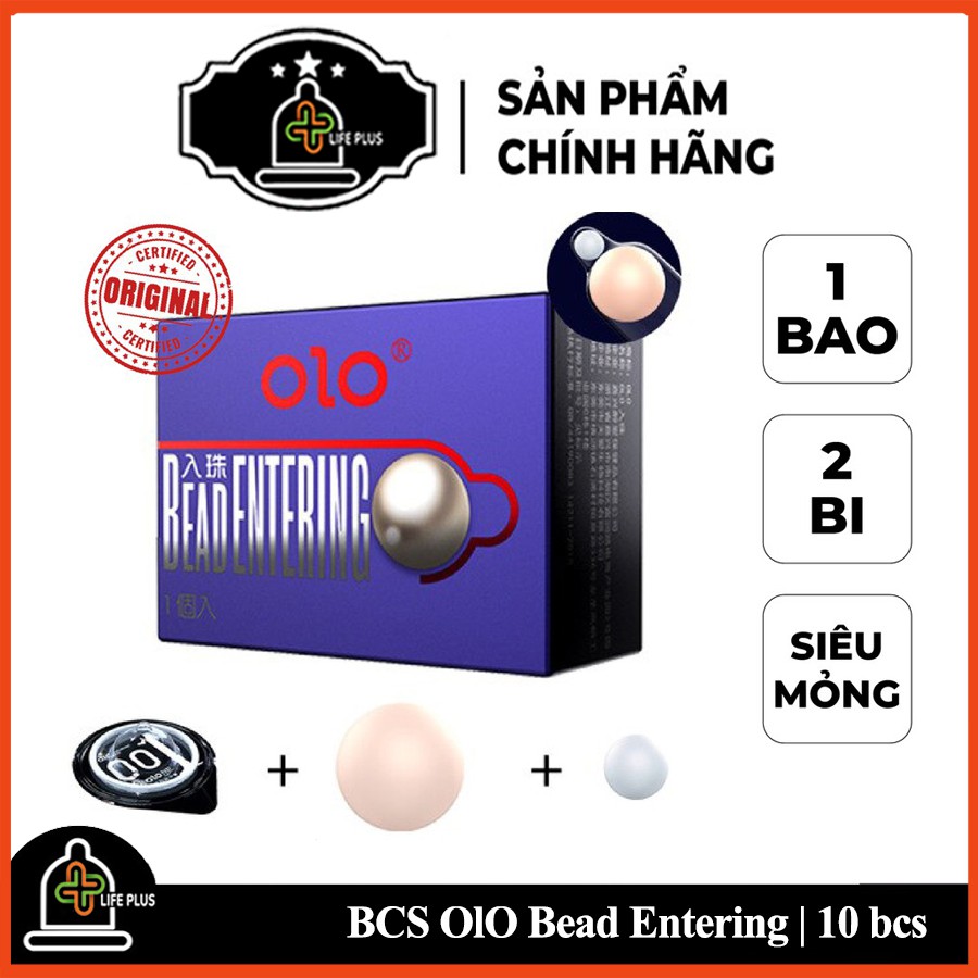 Bao Cao Su Bi Tăng Kích Thước Siêu mỏng Bead Entering Chính Hãng OLO Tăng 3cm, hộp10 BCS 1 bi, Kéo Dài - Life Plus Store