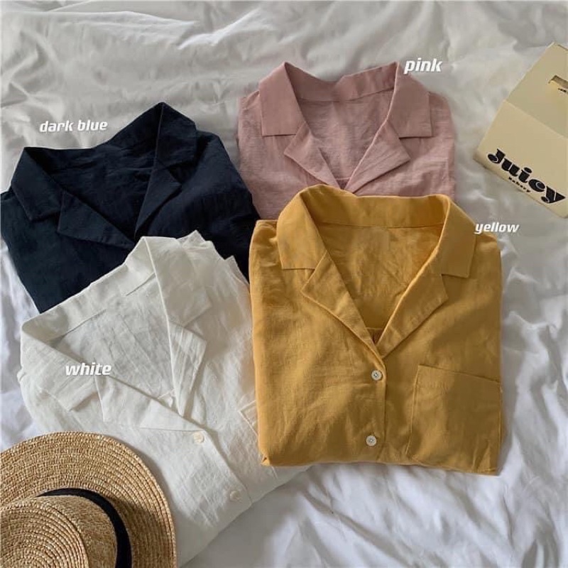 Áo sơ mi cổ vest 4 màu