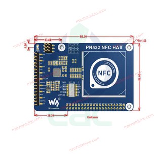 Đầu Đọc Thẻ Từ PN532 NFC HAT Cho Raspberry Pi, I2C, SPI, UART [MS-200]