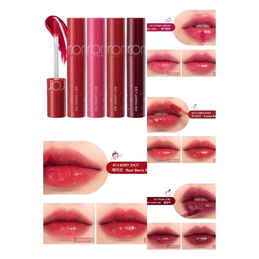 [Màu 01-21] Son Bóng Mịn Môi Romand Juicy Lasting Tint 5.5g