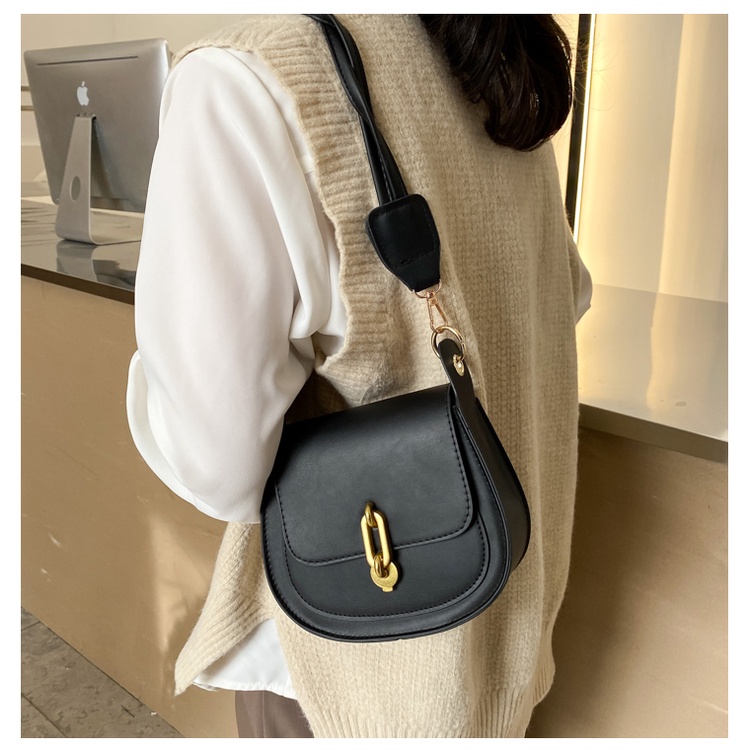 Túi Xách Nữ Đeo Chéo Hình Bầu Dục Túi Đẹp Nách Da PU Màu Đen Màu Nâu Kiểu Dáng Đơn Giản Phong Cách Hàn Quốc