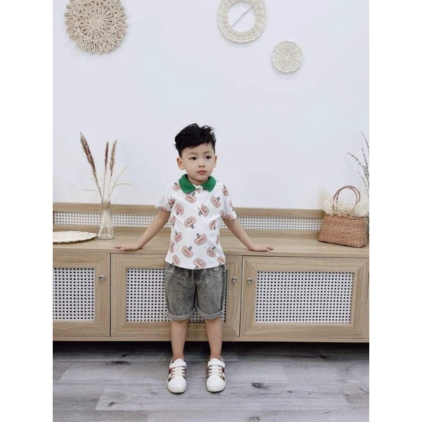 Bộ quần áo polo bé trai - Quần jean xịn