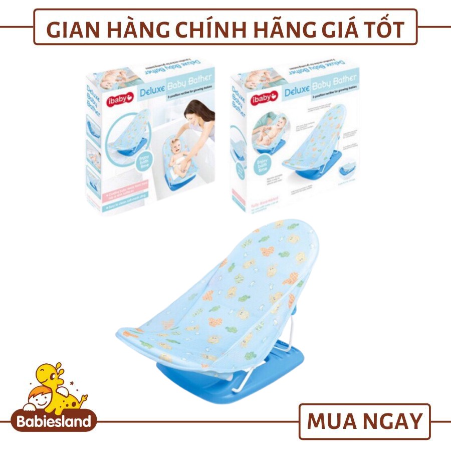 Ghế nằm tắm có tựa đầu trẻ em Ibaby - Màu xanh biển