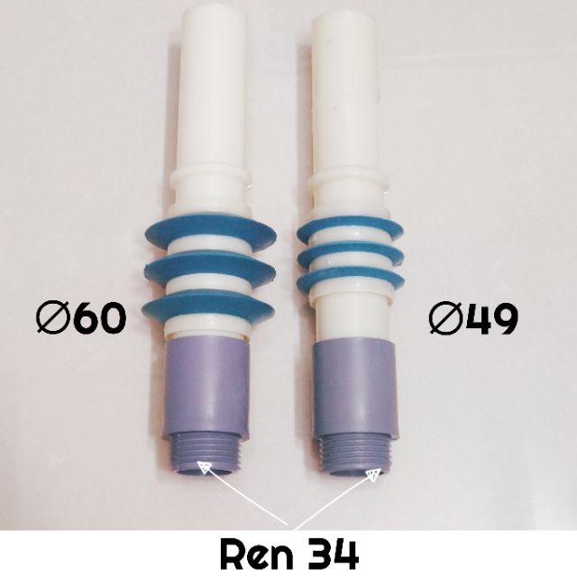 Trọn bộ hút sâu (Bộ hút giếng) Ø49 & ∅60 PVC 3 ron Ren 34 Đại Ánh Sáng®