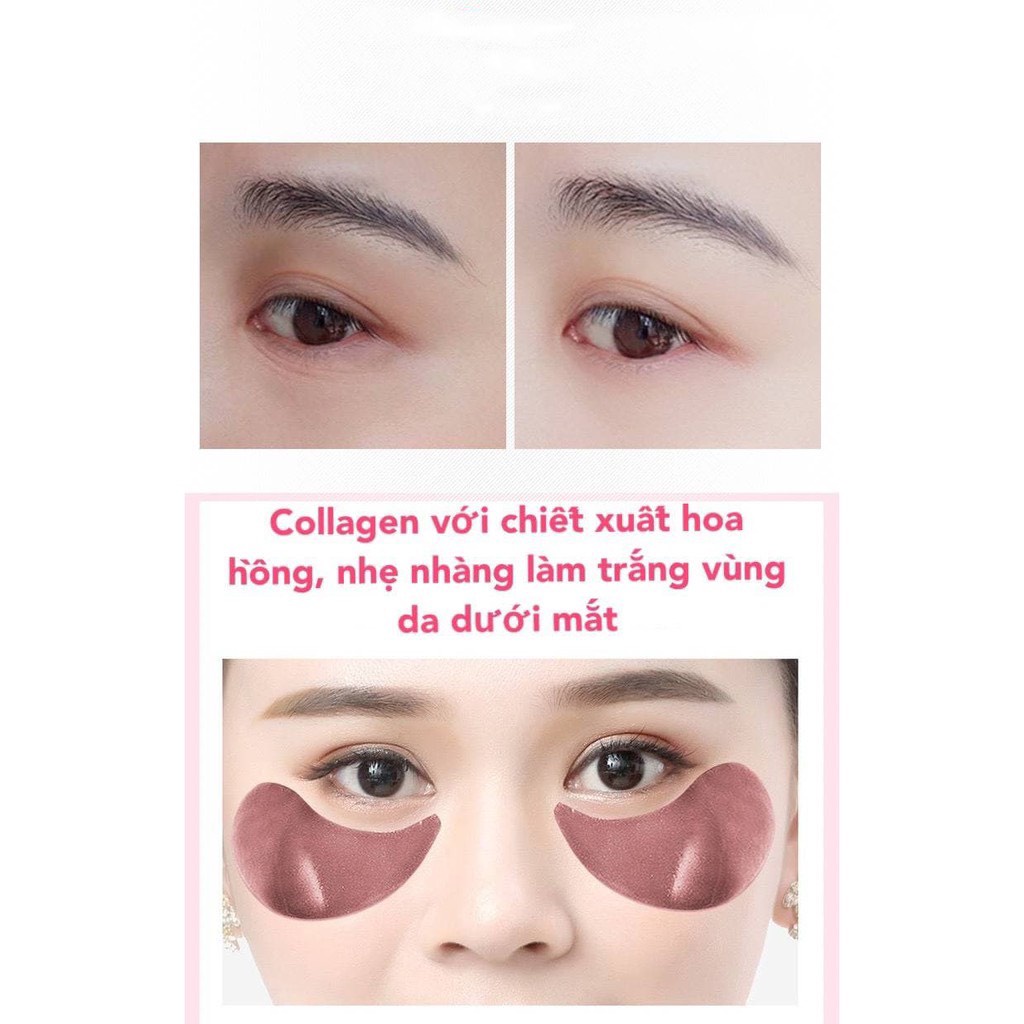 HỘP 60 MIẾNG MẶT NẠ MẮT COLLAGEN VỚI CHIẾT XUẤT TỪ HOA HỒNG DƯỠNG ẨM LÀM SÁNG VÙNG DA DƯỚI MẮT HIỆU QUẢ SamBeauty