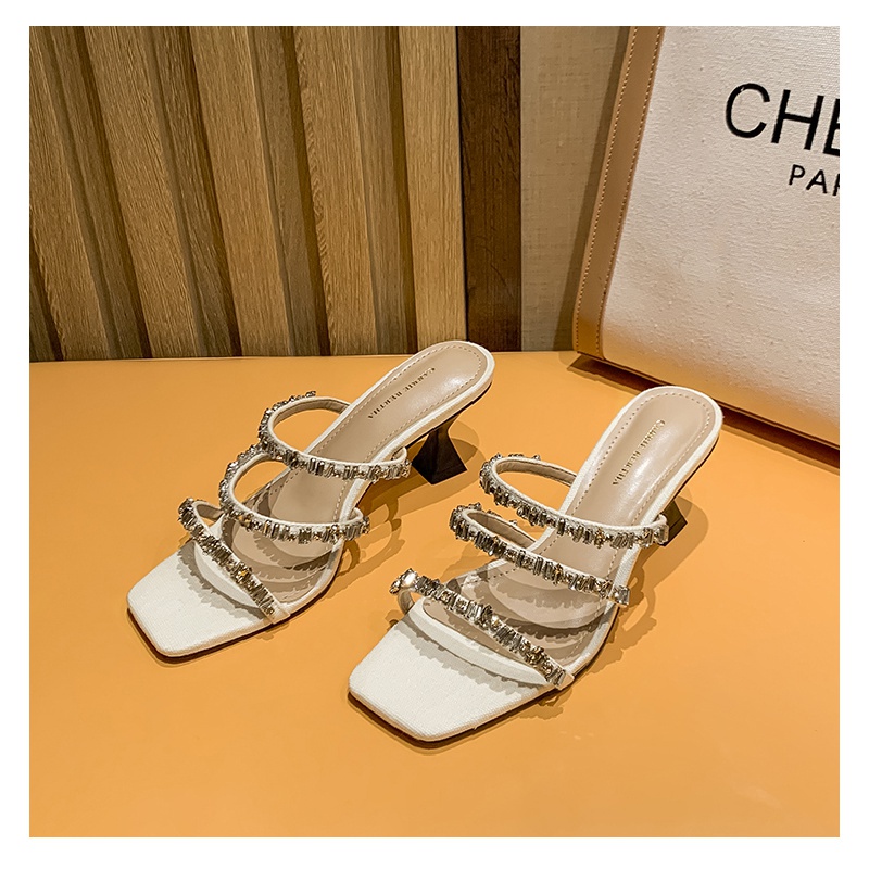 Dép Sandal Mùa Hè Đế Dày Vừa Đính Đá Trang Trí Đá Quý Phong Cách La Mã Mẫu Mới 2021 Thời Trang Cho Nữ
