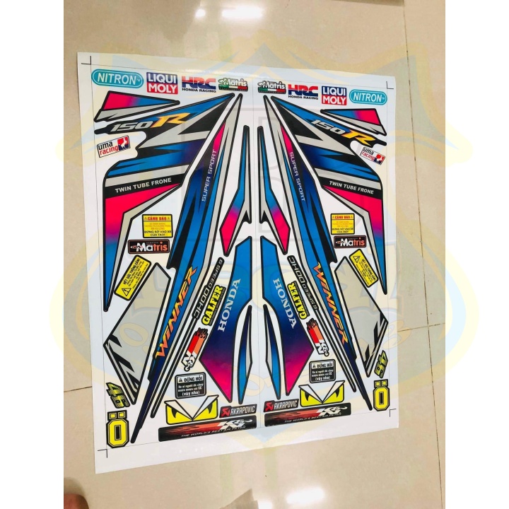 ( Quí khách vui lòng mang ra tiệm cho thợ dán ) Tem winner R đen