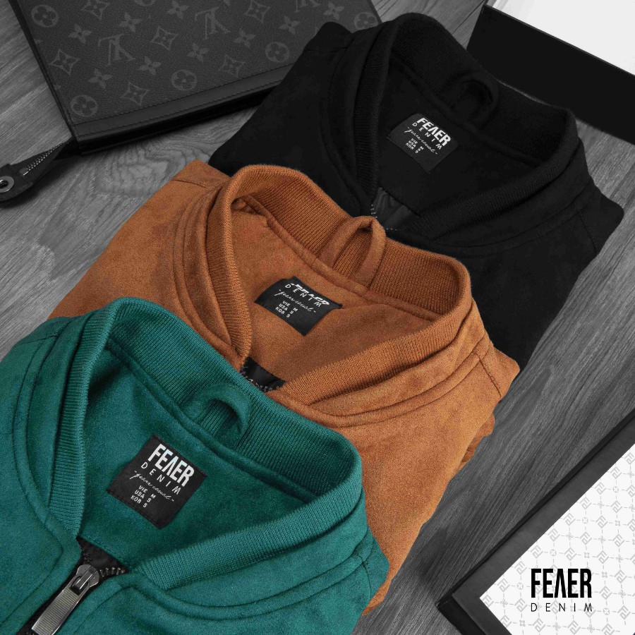 Áo khoác Bomber nam phong cách cổ điển Suede chất Nỉ chấu Âu cao cấp bền bỉ, thoáng - FEAER DENIM | BigBuy360 - bigbuy360.vn