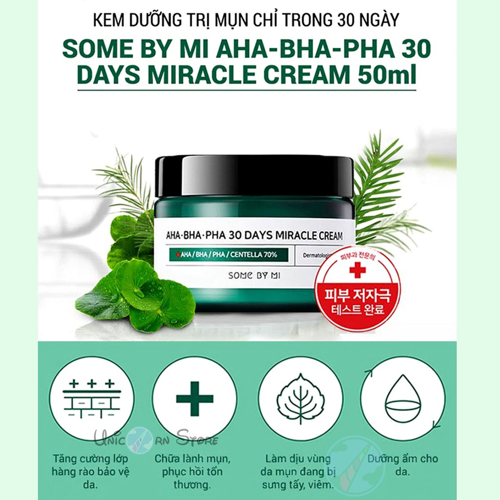 Kem Dưỡng Ngừa Mụn Some By Mi AHA-BHA-PHA 30 Days Miracle Cream 50mL