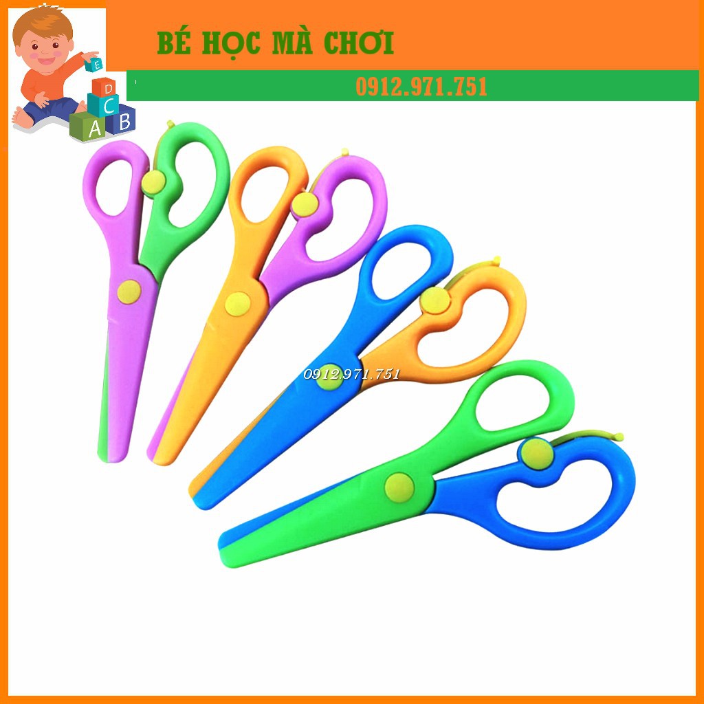 SET 2 Kéo tập cắt bọc nhựa AN TOÀN cho bé - không lo đứt tay | Đồ chơi an toàn