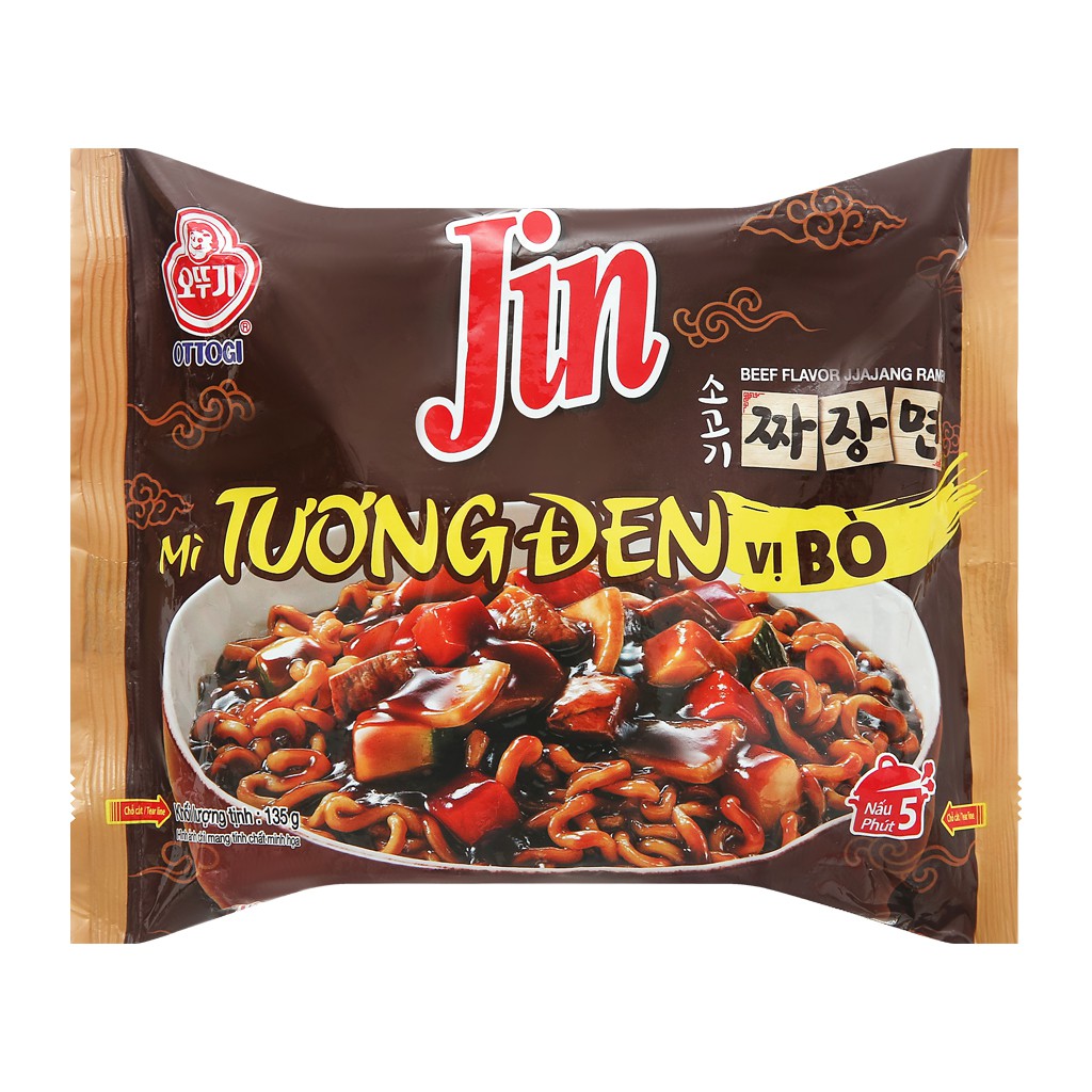 Mì tương đen Jin Ottogi vị bò gói 135g