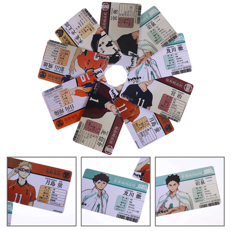 Thẻ ảnh PVC in họa tiết nhân vật anime Haikyuu tùy chọn cho học sinh