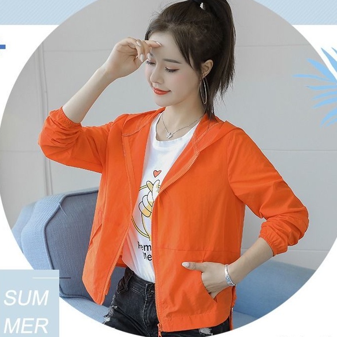 Áo Khoác Nữ Dài Tay Có Mũ Chống Tia UV Thời Trang