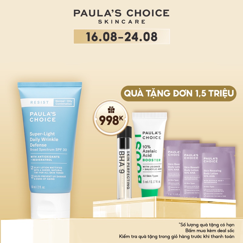 [Mã FMCGMALL -8% đơn 250k] Kem chống nắng đa năng Paula’s Choice SuperLight Daily Wrinkle Defense SPF30 60ml 7760