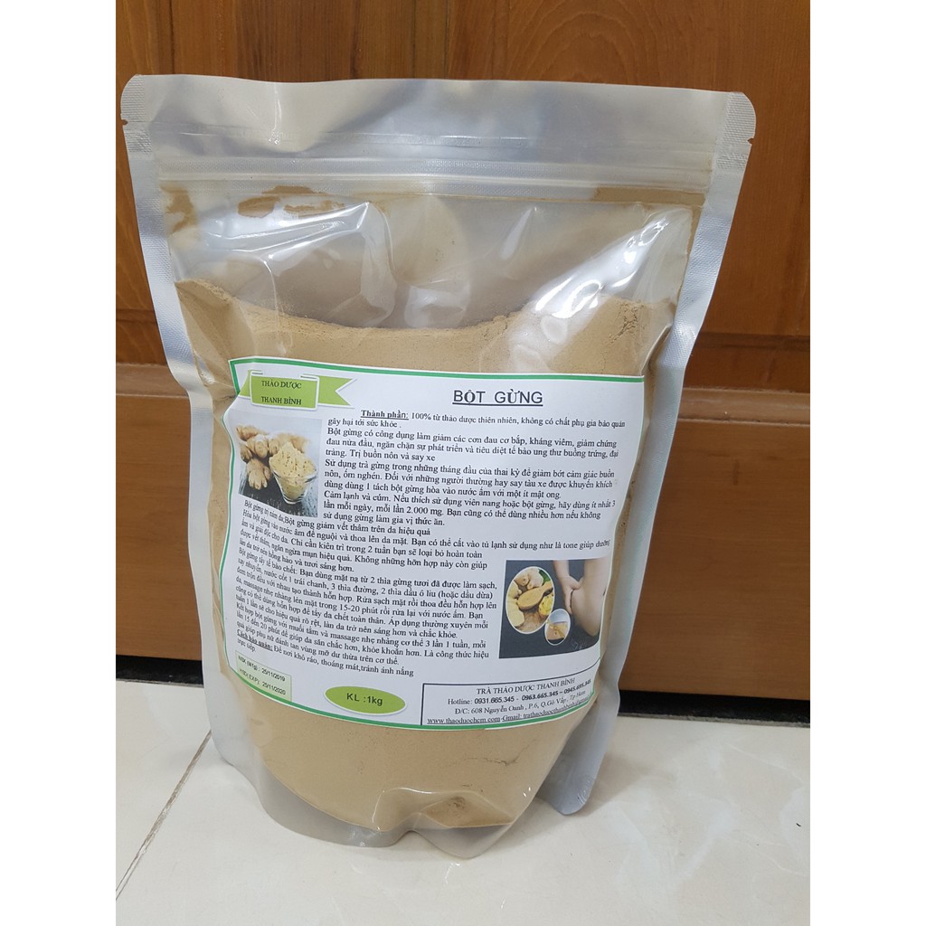 Bột Gừng 100% Nguyên Chất  1kg - Thảo Dược Uy Tín