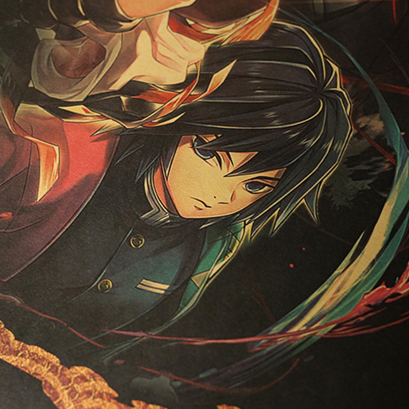 flowersqueen Tranh treo tường trang trí hình anime Demon Slayer