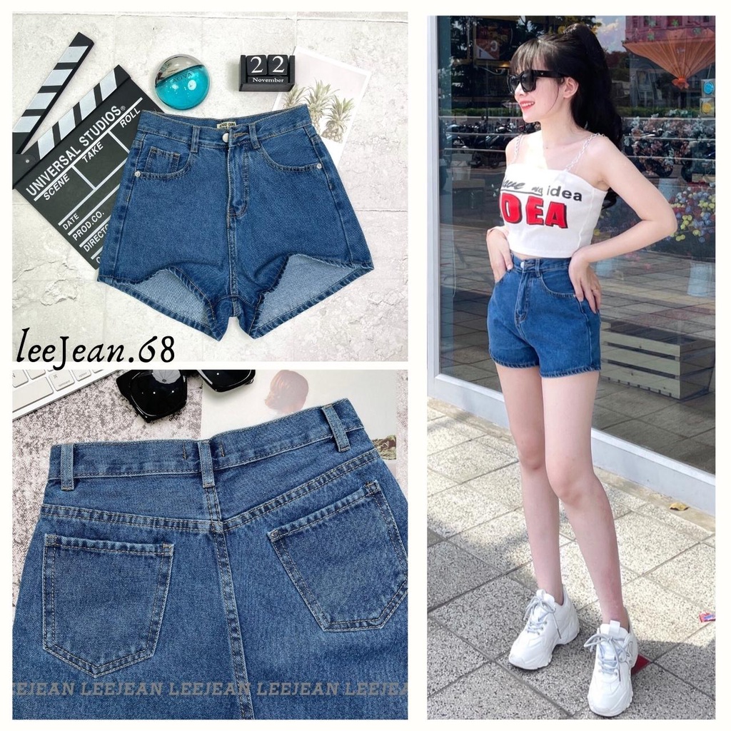 Quần Đùi Jean Nữ Trơn Lưng Cao Không Giãn LEE10, 4 Màu Hình Tự Chụp Kèm Video | BigBuy360 - bigbuy360.vn