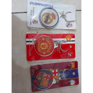 Móc khóa vàng logo đội bóng Manchester united - Barcelona- Real madrid