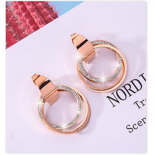 Bông tai titan tròn xoắn TT879 - CAM KẾT KHÔNG BAY MÀU - BẢO HÀNH 12 THÁNG