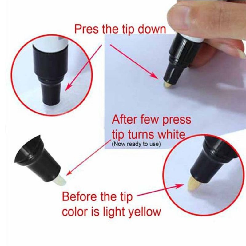 Set 12 Bút Lông Đánh Dấu Lốp Xe Hơi Bằng Cao Su Màu Trắng Chống Thấm Nước Thân Thiện Với Môi Trường