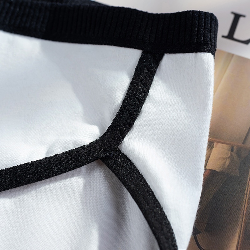 Quần Lót Cotton Màu Trắng Đen Phong Cách Nhật Bản Cho Nữ