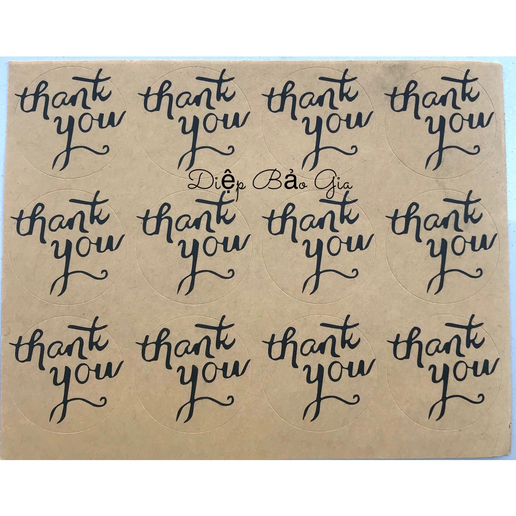 Tem/stiker dán hộp bánh Thankyou T6