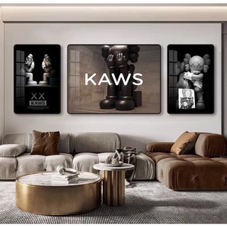 Bộ 3 Tranh Gấu Bearbrick/ Kaws Treo Tường Phòng Khách/ Phòng Game/ Decor Shop/ Livestream/ Quà Tặng